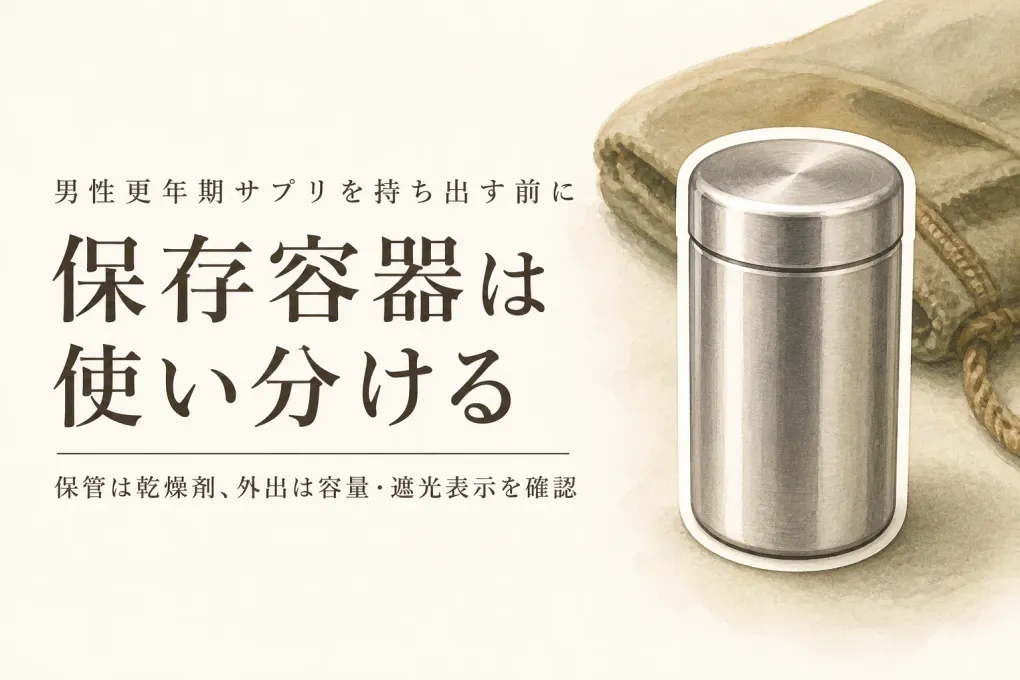 サプリの保存容器はどう選ぶ？乾燥剤と遮光ボトルを秋の持ち出し・容量で比較